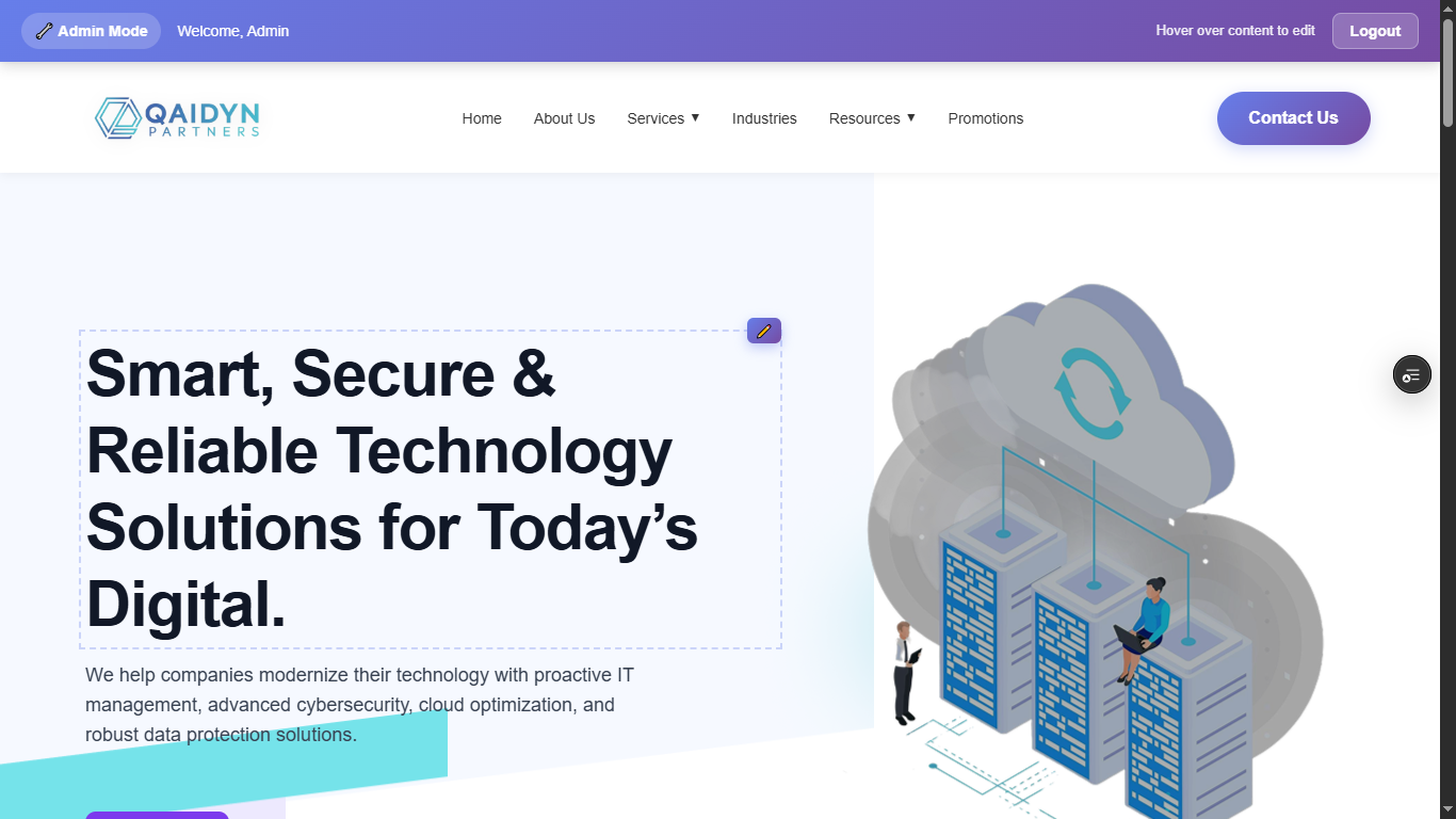 Qaidyn Partners – Custom CMS